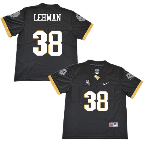 Men #38 Zach Lehman UCF Knights College Football Jerseys Sale-Black - Click Image to Close
